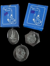 VTG 1980s Henco Crystal Clear Ornaments -set of 3