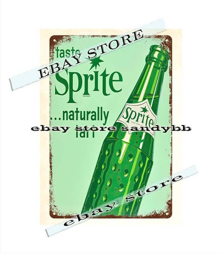 Insegna di latta metallo Sprite bottiglia soda pop da appendere ispirazione arte da parete - Foto 1 di 4