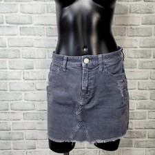 American Eagle AEO Super Stretch X Size 4 Grey Destructed Corduroy Mini Skirt