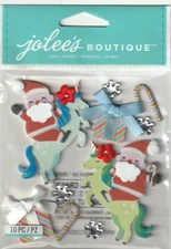 Jolee's Boutique 3-D Stickers SANTA AND UNICORNS Theme 99531 FAST FREE SHIP!