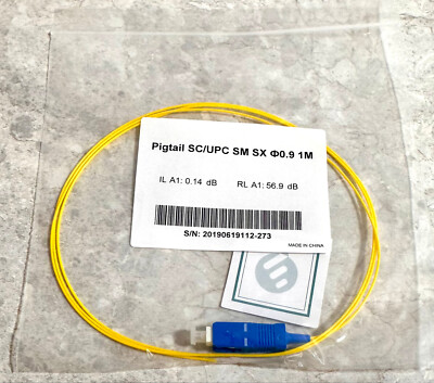 50pcs 1m (3ft) SC UPC Simplex OS2 Single Mode PVC OFNR Fiber Optic Pigtail #86