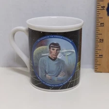 Vintage Star Trek Mr Spock Coffee Mug Leonard Nimoy Ceramic Cup 1980s Sci Fi 