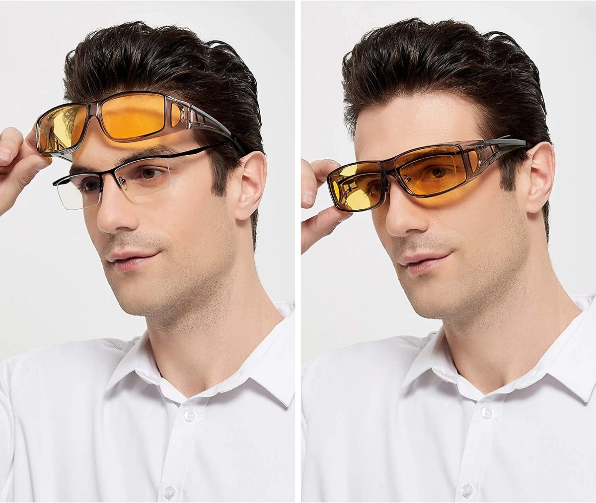 Night Driving Glasses Fit Over Prescription Glasses Anti Glare Polarized Wrap A