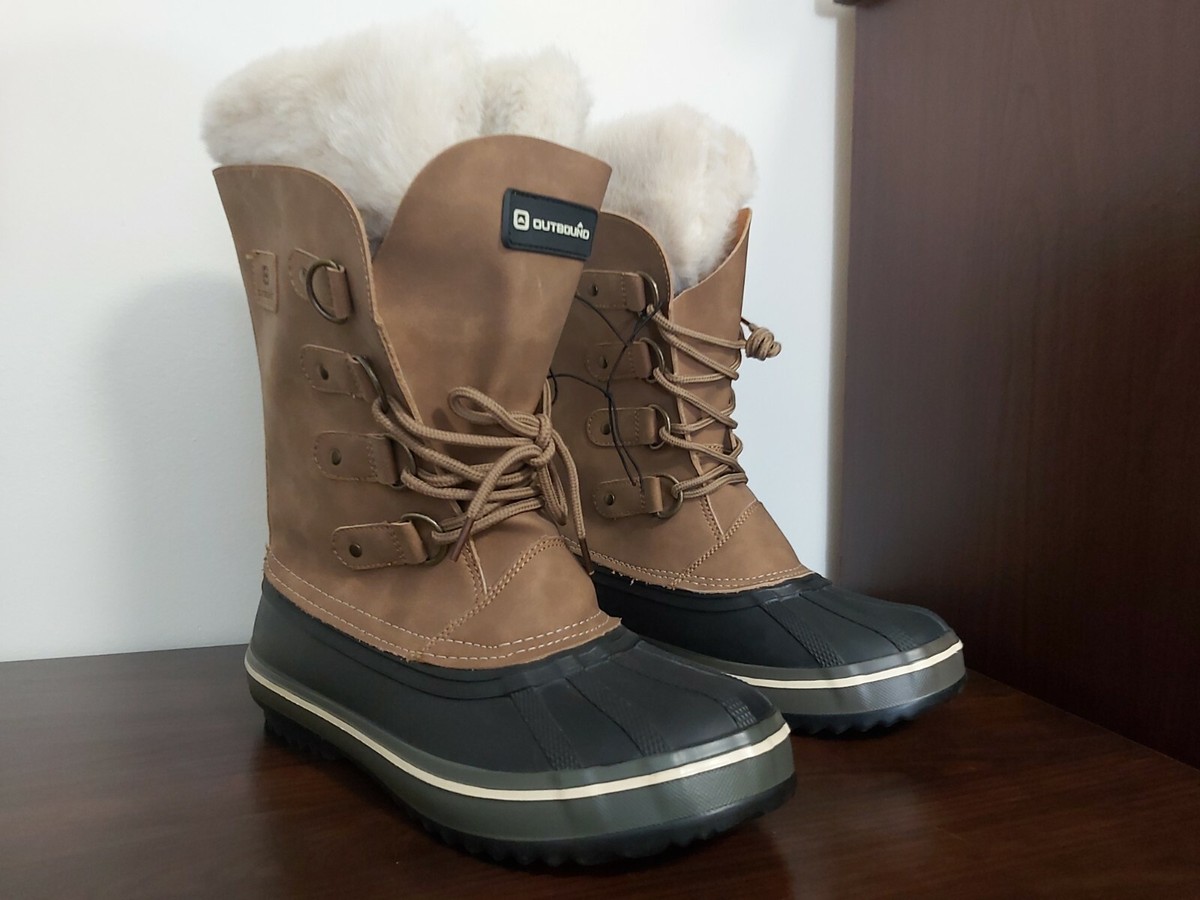 Outbound Frost Women's Insulated High Cut Snow Boots, Beige/Black Size 10 -  New | eBay