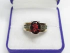 Vintage Russian Sterling Silver 925 Ring Gold 375 9K Garnet, Women's Jewelry 6.5