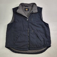 Men s Lee Premium Select Workwear Canvas Vest Sz XL Warm Sherpa Lined Black EUC
