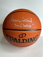 Jerry West Signed Spalding Basketball Lakers 'Mr Clutch' BAS WH32026