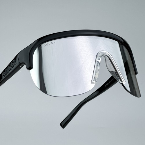 Gucci Women Sunglasses Black Grey Silver Mirrored Mask GG1645S 003 BRAND NEW - Picture 7 of 12