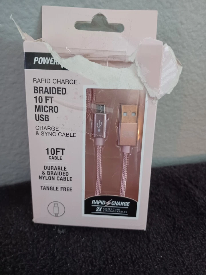 PowerXcel Rapid Charge Braided 10 FT Micro USB Charge Cable - Image 3 of 3