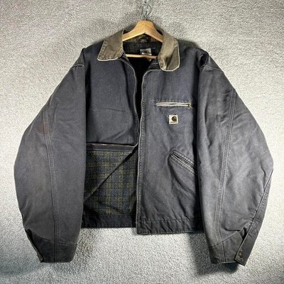 Vintage Carhartt Detroit j97PTL petrol grey blanket lined