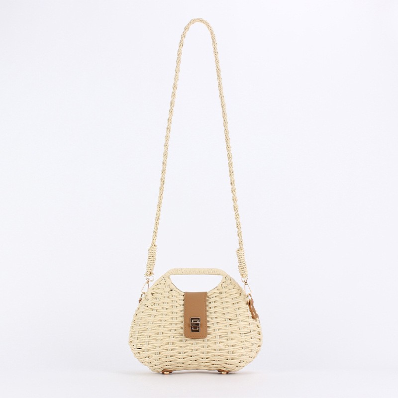 Women Large Capacity Rattan Woven Straw Bag for Summer Beach Vacation