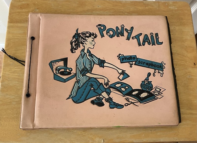 1950’s Vintage PONY TAIL PHOTO SCRAPBOOK  11'' X 14'' Ponytail