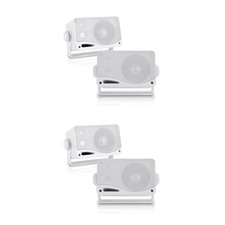 Pyle PLMR24 3.5 Inch 3 Way Marine Audio Speakers Outdoor Weatherproof 2 Pair