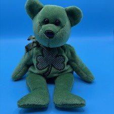 Ty Beanie Babies 2.0 Luckier Green Shamrock Bear St Patrick  s Day Plush 2007