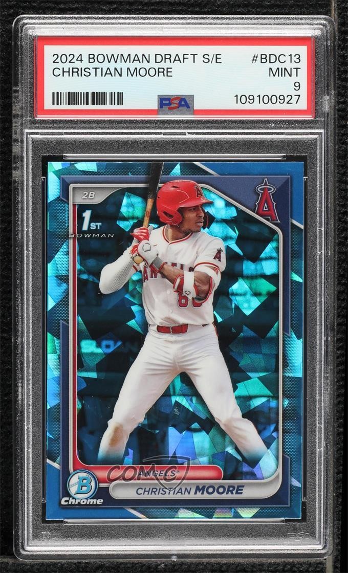 2024 Bowman Chrome Draft Sapphire Edition Christian Moore #BDC-13 PSA 9 MINT 2l4
