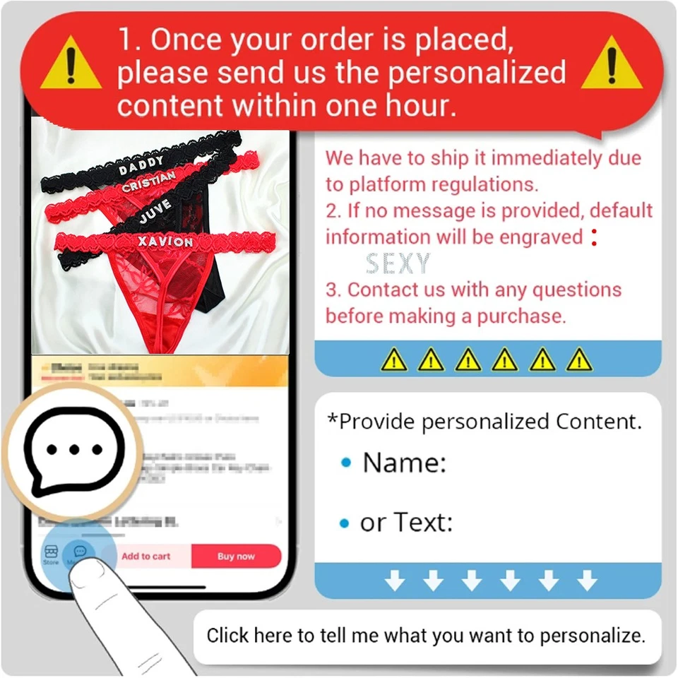 Namens Tanga Baumwolle Herz Motiv - Individuelle Geschenkverpackung Baumwolle - Bild 2 von 4