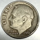 1961-D Roosevelt Dime - Circulated Condition - 90% Silver - US Coin - 3032