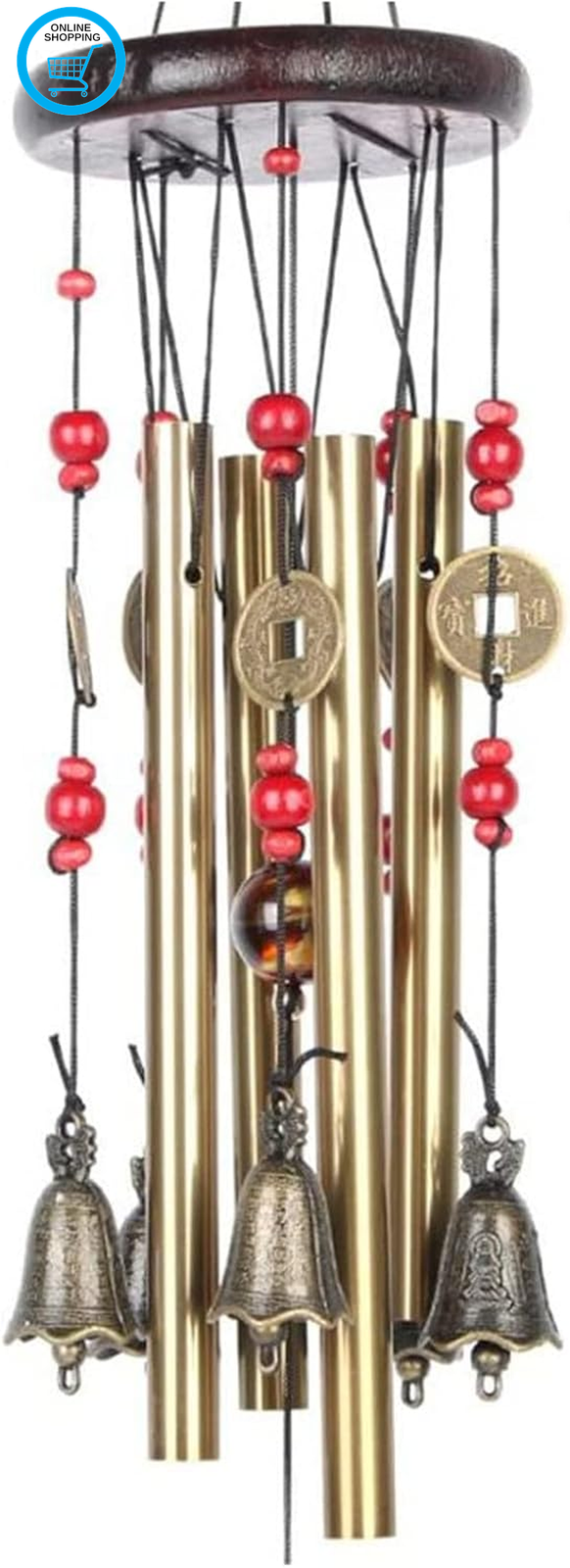 Wind Chimes for Garden Decorations, Chinese Lucky Metal Bell Wind Chimes Garden
