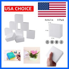 8 Pack Crafts Foam Blocks, 4x4x2 Square Polystyrene Foam Bricks for Art Sculp...