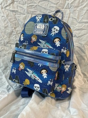 Disney Parks Star Wars Loungefly Mini Backpack Chibi Death Star Luke Leia Vader