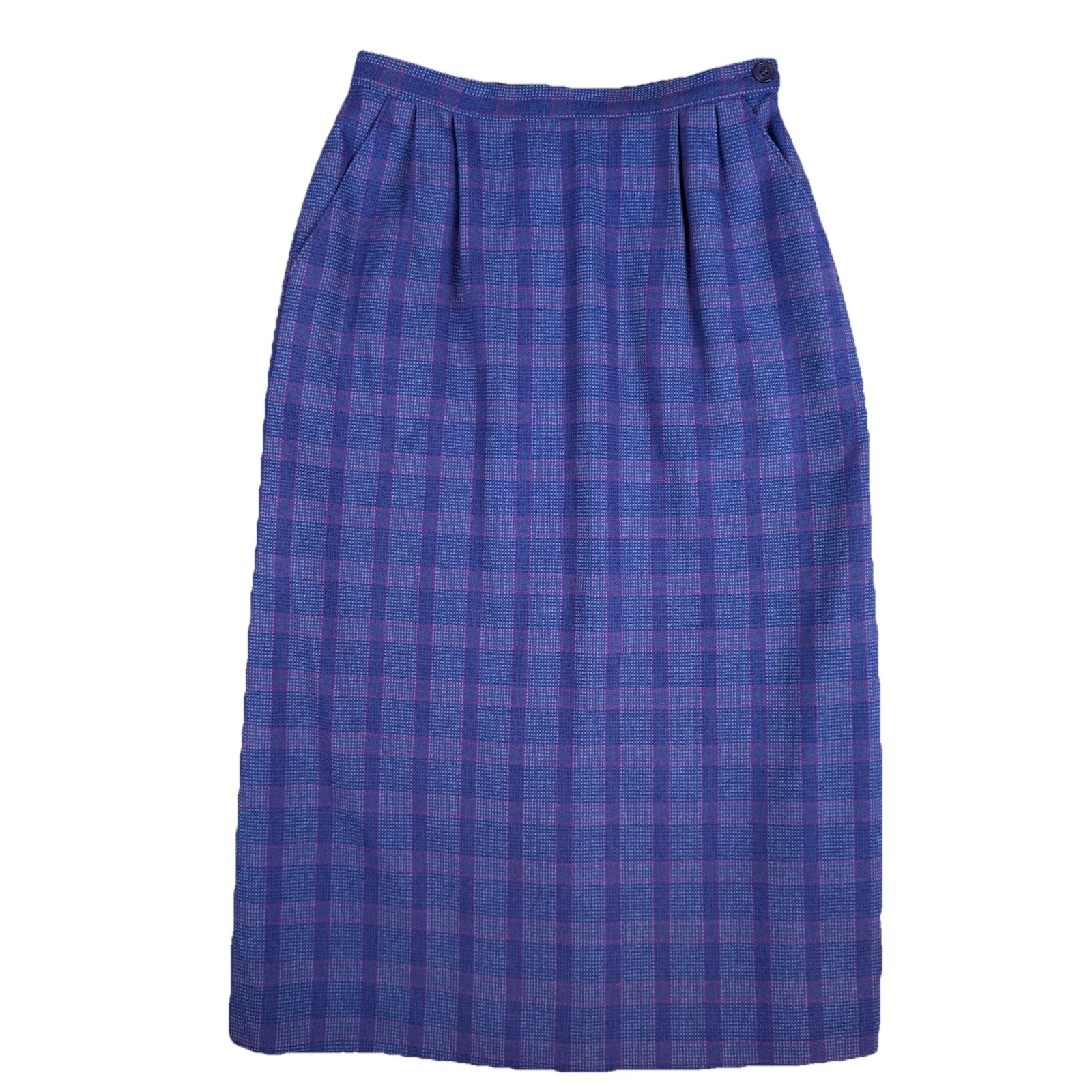 VTG Pendleton Wool Skirt Purple Plaid Sz 8 Pleated Midi USA Preppy Academia 80s