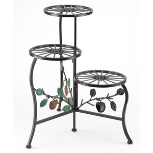 Black Wrought Iron Country Apple Plant Stand