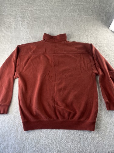 Tommy Bahama Sweater Mens Large Relax 1/4 Half Zip Pullover Rust Red Cotton - Picture 9 of 13