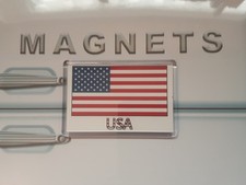 USA Flag Fridge Magnet With Country Name. United Sates of America Travel