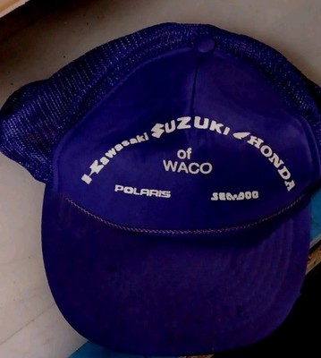 1980s Suzuki Honda Kawasaki Polaris SeaDoo Snap Back Trucker Hat Waco, TX