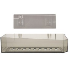 Black ABS Wall Mounted Storage Rack No Drilling Reusable Bathroom Organizer
