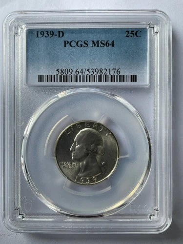 1939 D Washington Quarter 25C PCGS MS64 53982176