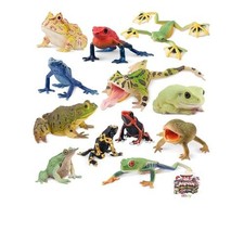 NEW TOYMANY 12PCS Frog Figure Animal Figure Set - Realistic Frog Model Figurine