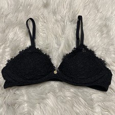 Aerie 32A Bra Black Real Power Wireless Padded Push Up Back Closure