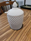 Vntg Westmoreland English Hobnail Milk Glass Jam/Honey Jar W/ Lid Cottage Core