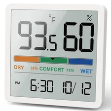 NOKLEAD Hygrometer Indoor Thermometer, Desktop Digital Thermometer with White 