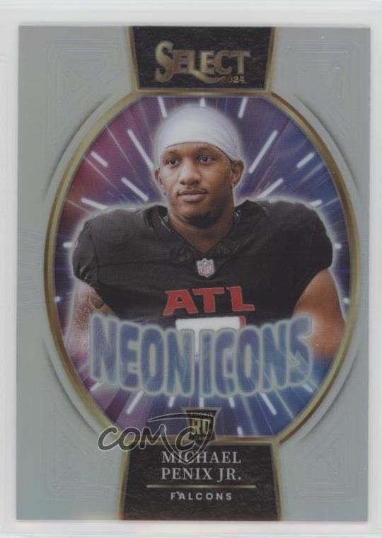 2024 Panini Select Neon Icons Silver Prizm Michael Penix Jr #10 Rookie RC