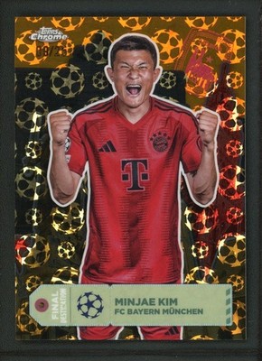 2025 MINJAE KIM 09/25 TOPPS CHROME UEFA CHAMPIONS LEAGUE STARBALL FOIL GOLD