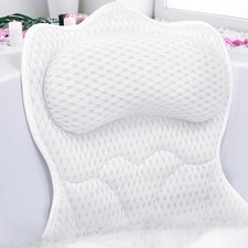 Bath Pillows for Tub,Bath Pillow with 6 Non-Slip Suction Cups,Soft 4D Mesh Fa...