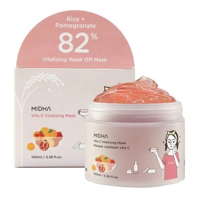   MIDHA Vita C Vitalizing Mask   Pomegranate & Red Fruits Wash-Off Vegan Glow