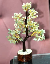 Green Apatite Ethnic Bonsai Money Tree Decor Energy Healing 10.5" GW