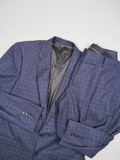 J Crew Ludlow Suit 42 Blue Plaid Jacket Pants 33x30.5 2 Piece Wool Tollegno 1900