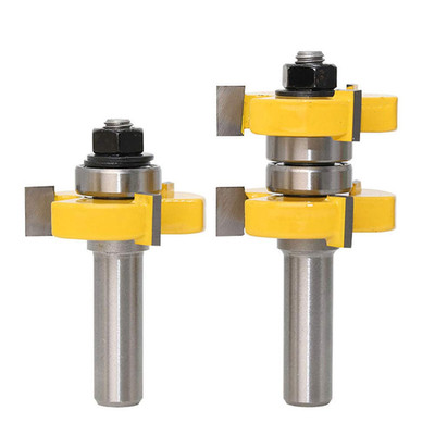 1/2 Inch Shank Adjustable Tongue and Groove Router Bit Set 1-1/2'' Stock Woodwork