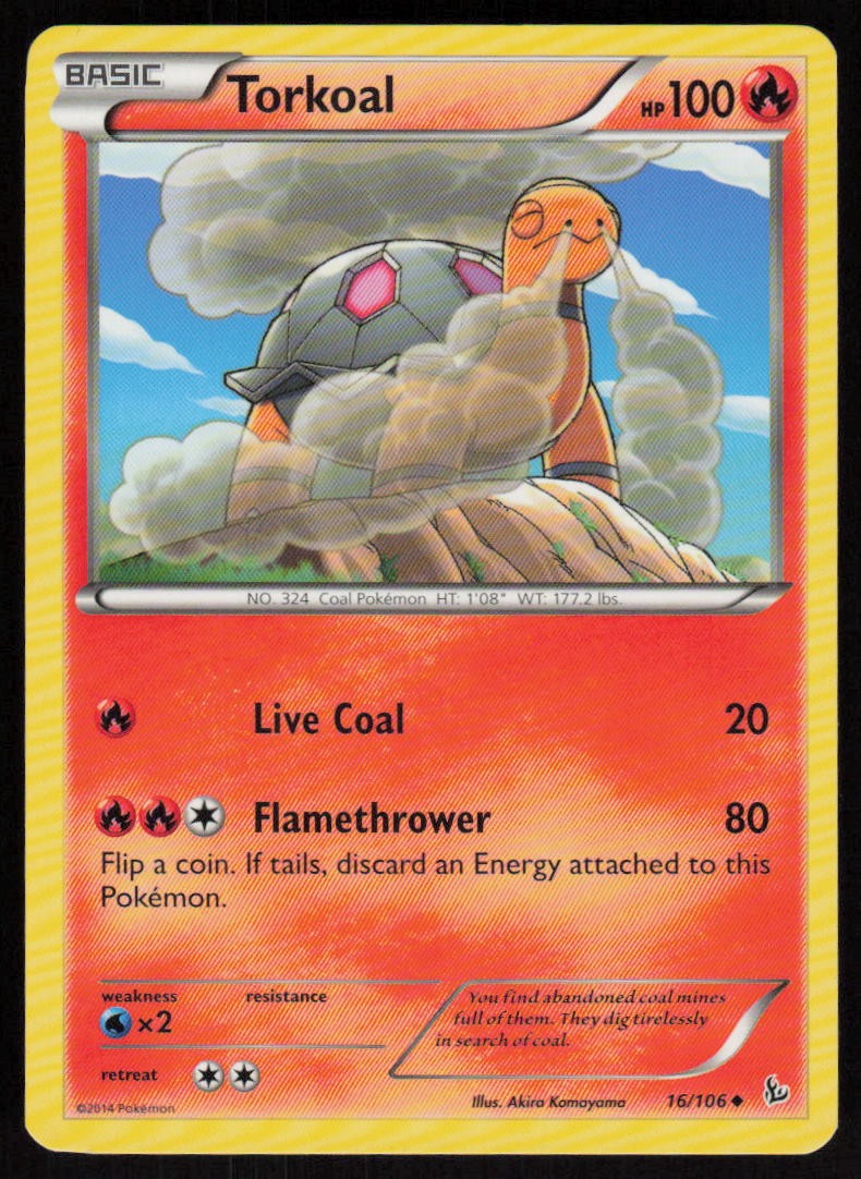 Torkoal 16/106: XY - Flashfire Pokemon TCG Light Play