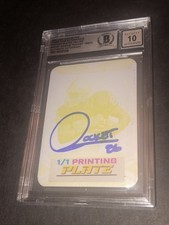 Beckett 10 Gem Mint Autograph Rocket Ismail 2024 Leaf 1/1 Printing Plate Yellow