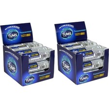 2 x Tums Ultra Strength 1000 Peppermint Antacid Tablets, 12 Rolls in Display Box