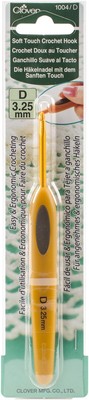 3 Pack Clover Soft Touch Crochet Hook-Size D3/3.25mm 1004D