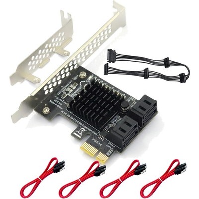 PCIe-SATA-Karte mit 4 Ports   PCIe-zu-SATA-Adapter 6 Gbit/s SATA-3.0-Controll...