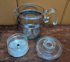 Vintage Pyrex Flameware Glass Percolator Coffee Pot 7756B 6 Cup INCOMPLETE