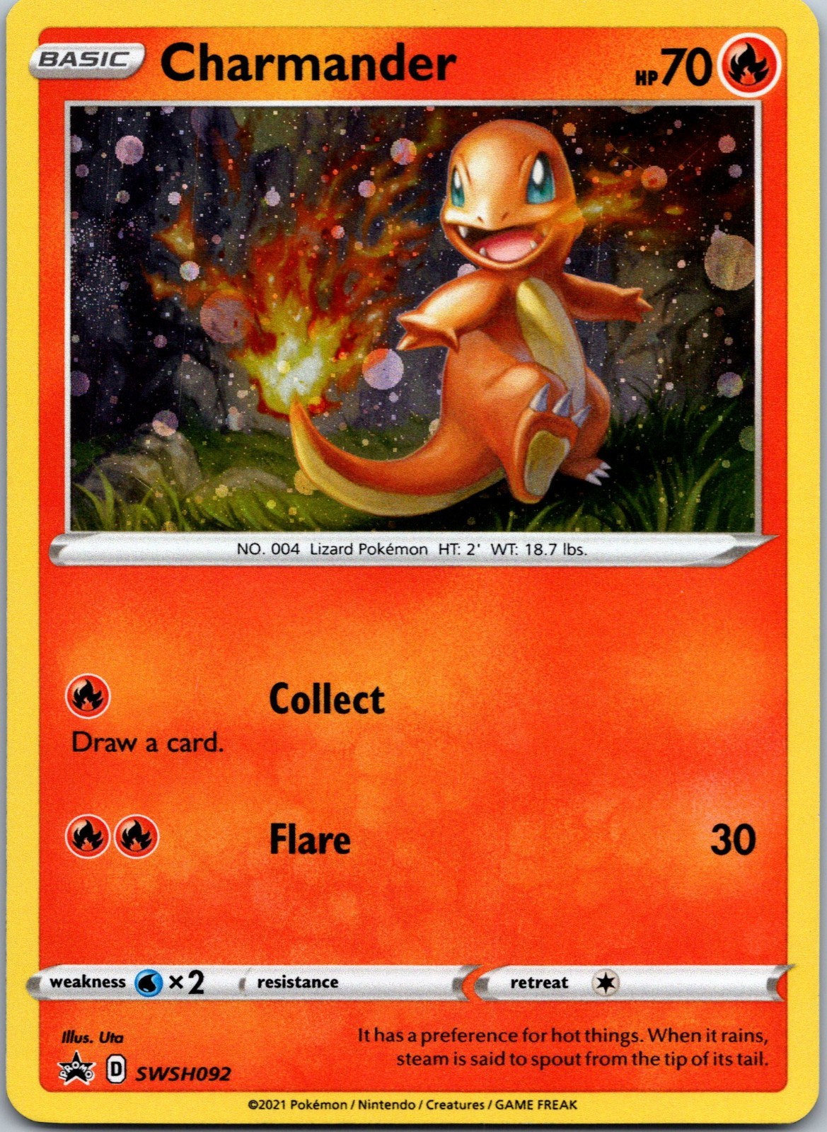 Charmander Pokemon Sword & Shield SWSH092 Cosmos Holo Black Star Promo NM