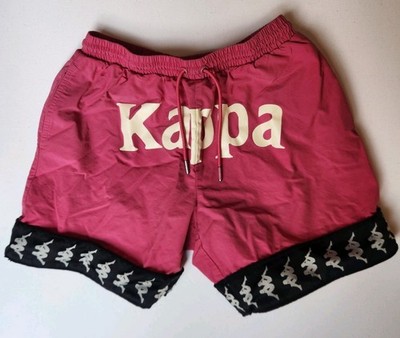 Kappa 222 Banda Calabash 3 Shorts Men s Small Pink Black Spellout Streetwear